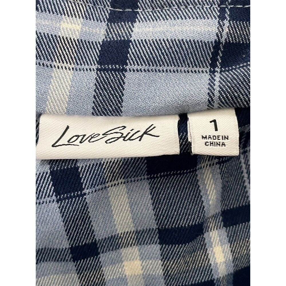 LoveSick blue plaid pleated mini skirt size 1 or 14 preppy style Y2K - Picture 3 of 9
